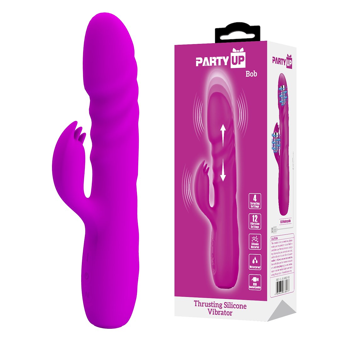 Party Up - Bob Wibrator króliczek z funkcj¹ rotacji i pchniêæ podwójna stymulacja