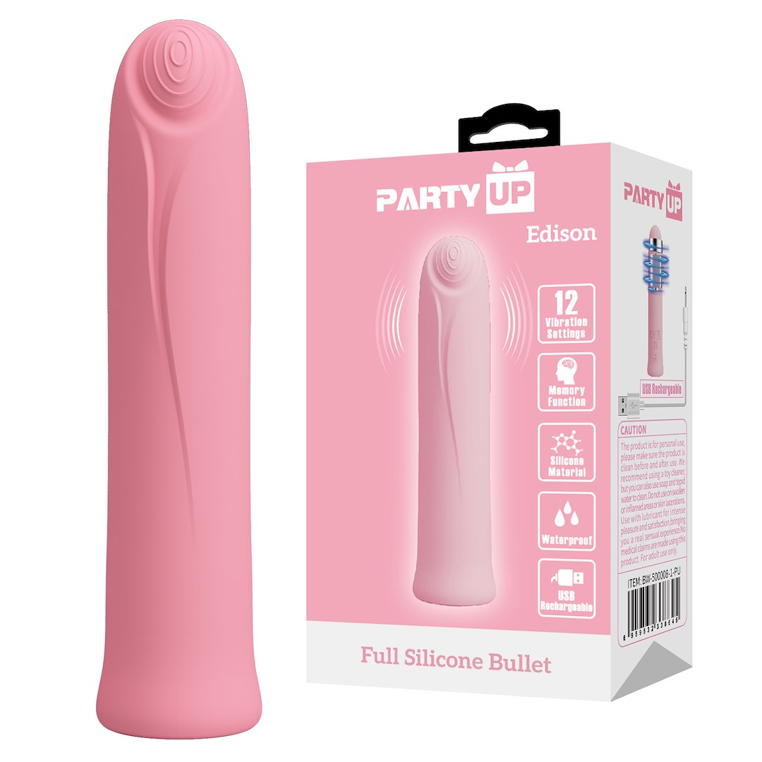 Party Up - Edison mini wibrator 10,3 cm ró¿owy