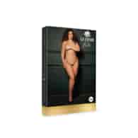 Ella - Elastic Mesh Thong with Sliders and Golden Details - Plus Size