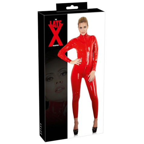 Latex Catsuit red XS