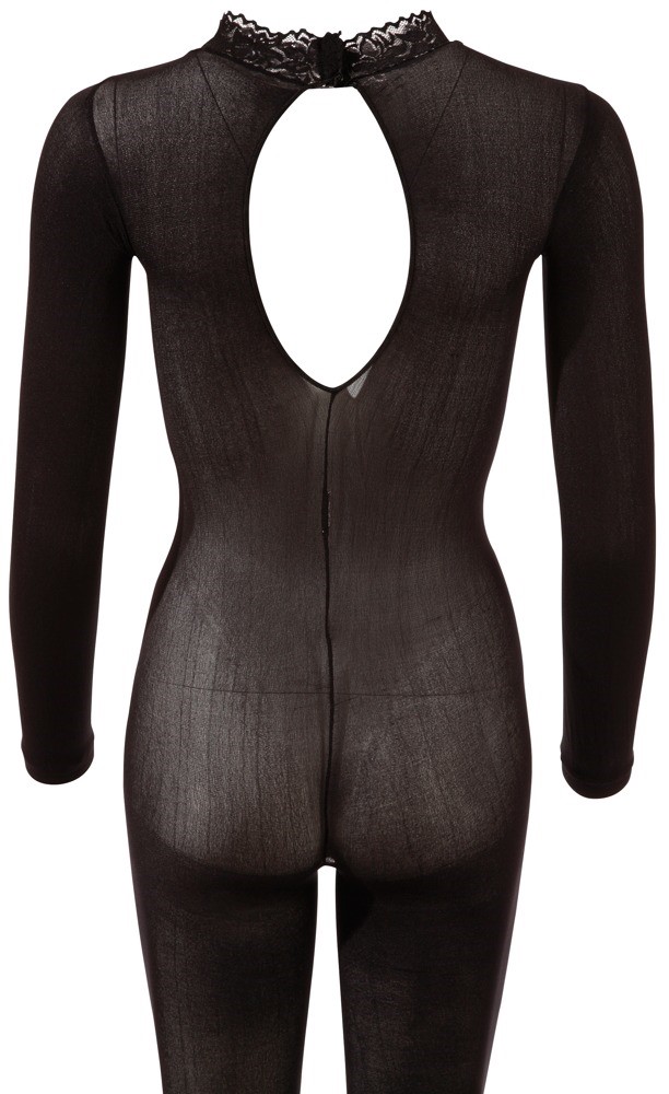 Catsuit With Lace Collar Xl/Xxl