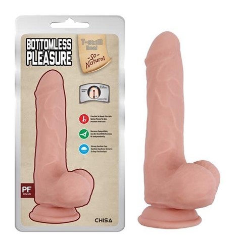 Dildo z przyssawką T-skin Bottomless Pleasure 20cm Chisa