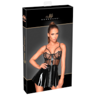 Winylowa mini sukienka Noir Handmade L