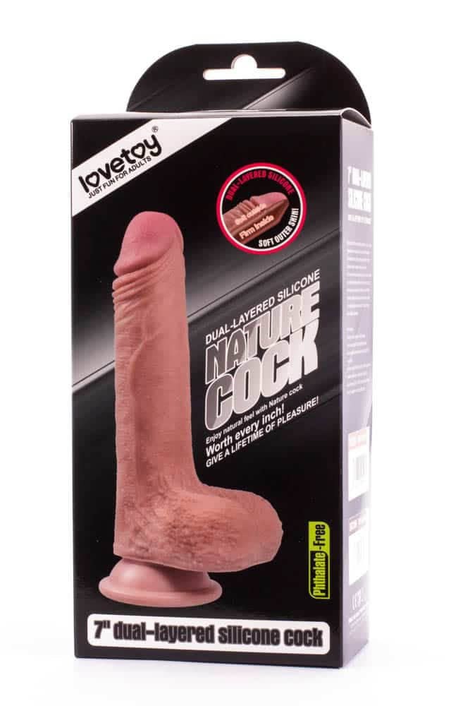 Dildo silikonowe z przyssawk¹ Dual Layered Liquid 18 cm Lovetoy