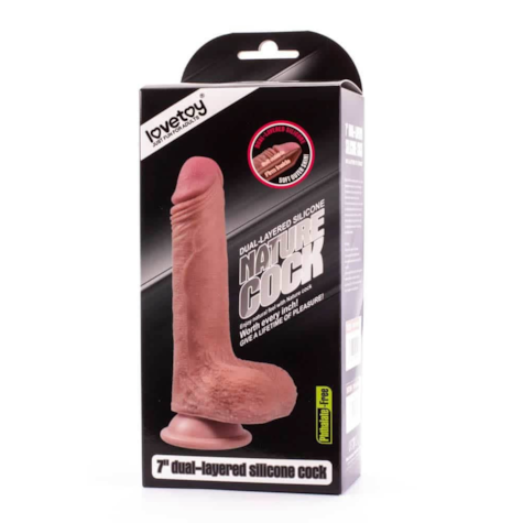 Dildo silikonowe z przyssawką Dual Layered Liquid 18 cm Lovetoy