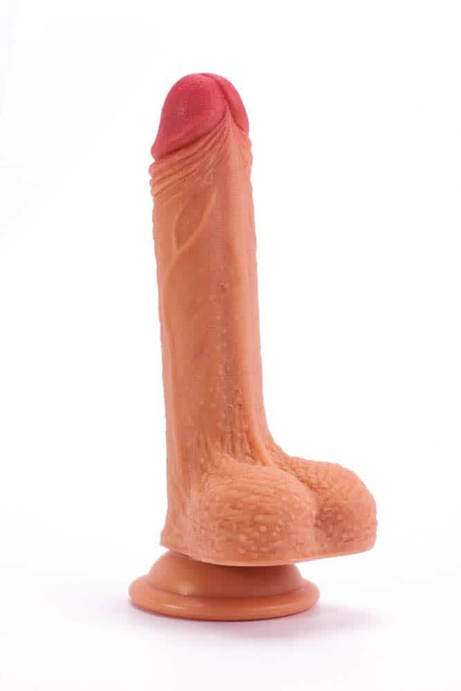 Dildo silikonowe z przyssawką Dual Layered Liquid 18 cm Lovetoy — zdjęcie 5