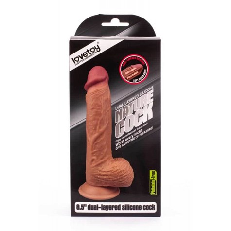 Dildo silikonowe z przyssawką Dual Layered Liquid 21,5 cm Lovetoy