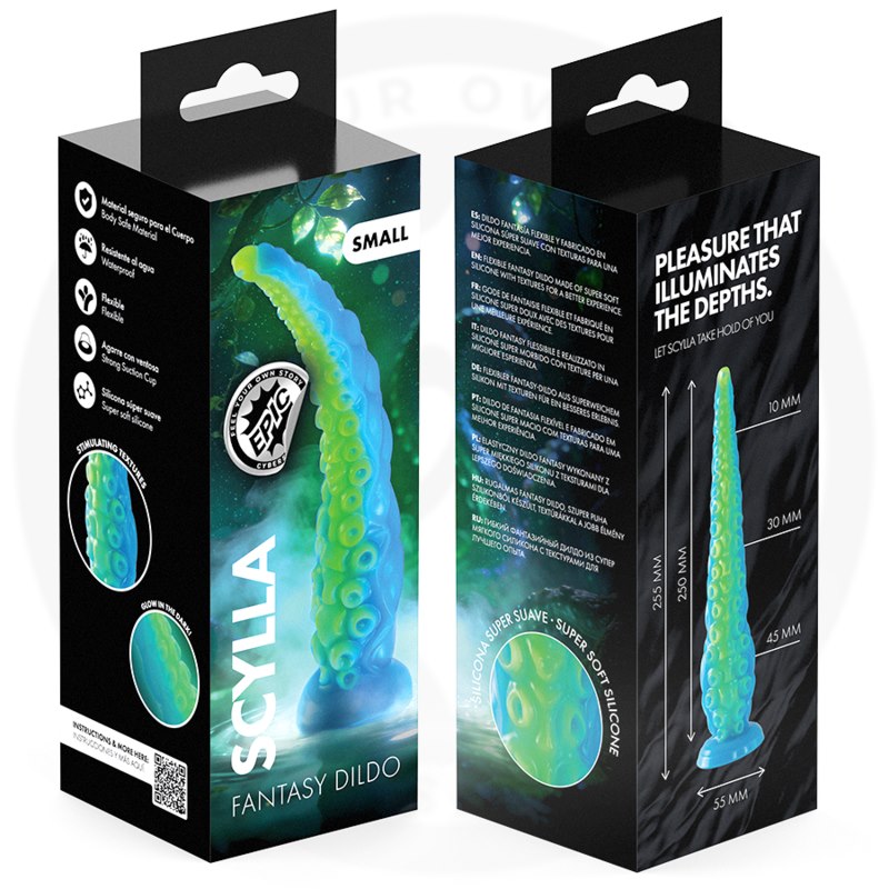 Epic - Scylla Dildo Thin Tentacle Fluorescent Small Size — zdjęcie 3