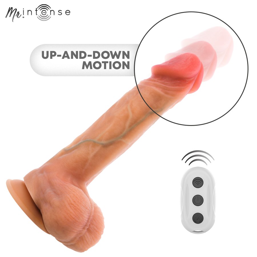 MR INTENSE - LOGAN VIBRATOR DILDO SILICONE WITH HEAT EFFECT AND REMOTE CONTROL 20 CM -Ø- 4,1 CM — zdjęcie 3