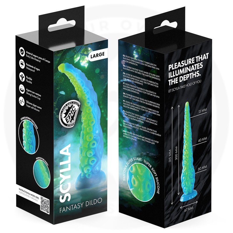 Epic - Scylla Fluorescent Thin Tentacle Dildo Large Size — zdjęcie 3