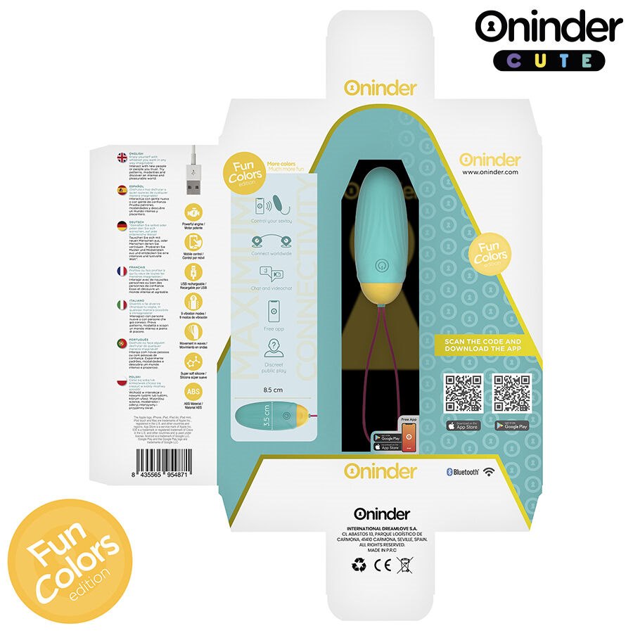 Oninder Cute - Love Pleasure Vibrating Egg - Rotating Silicone Gems - Free Global App — zdjęcie 2
