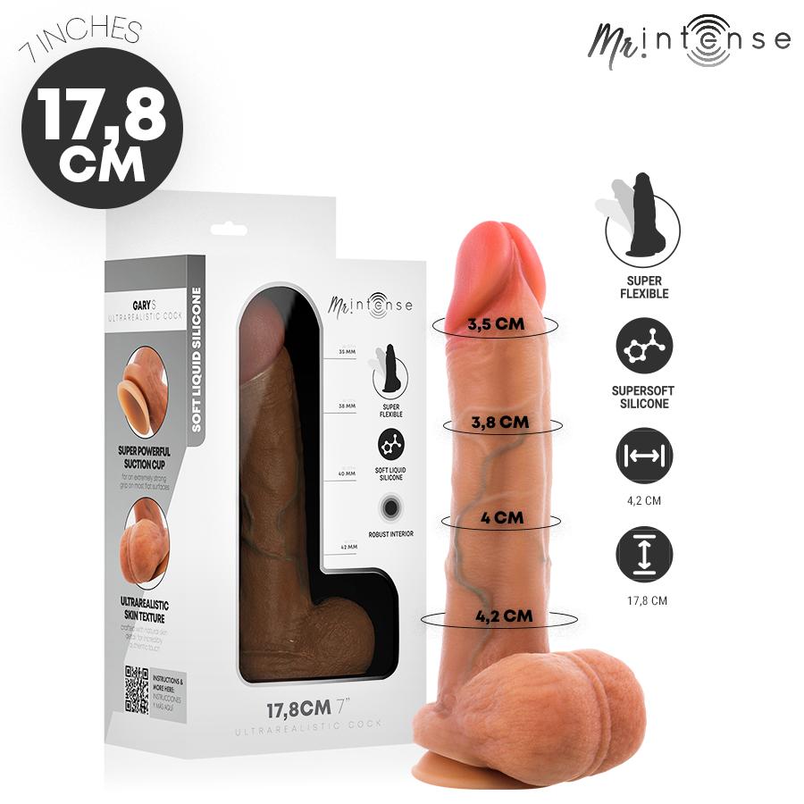 MR INTENSE - GARY S ULTRA-REALISTIC SILICONE COCK WITH TESTICLES 17.8 CM -Ø- 4.2 CM — zdjęcie 2