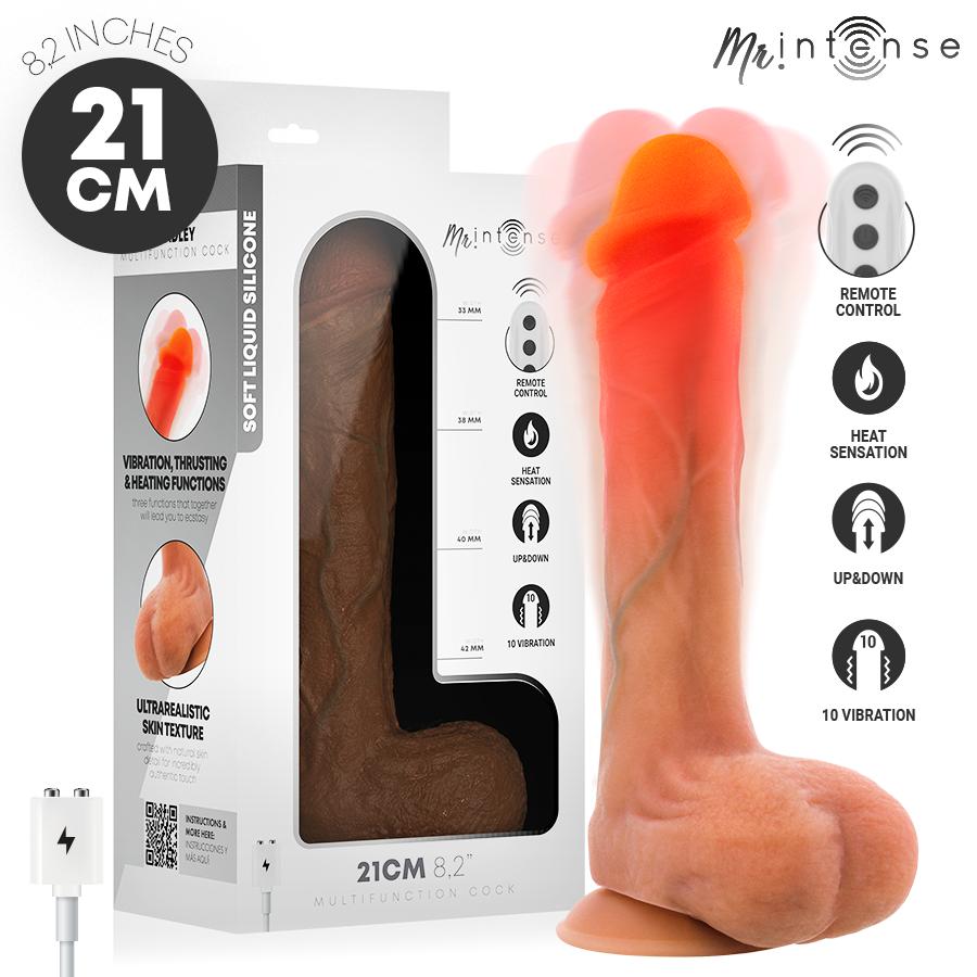 MR INTENSE - BRADLEY SILICONE VIBRATING DILDO WITH HEAT EFFECT AND REMOTE CONTROL 21 CM -Ø- 4.2 CM — zdjęcie 2