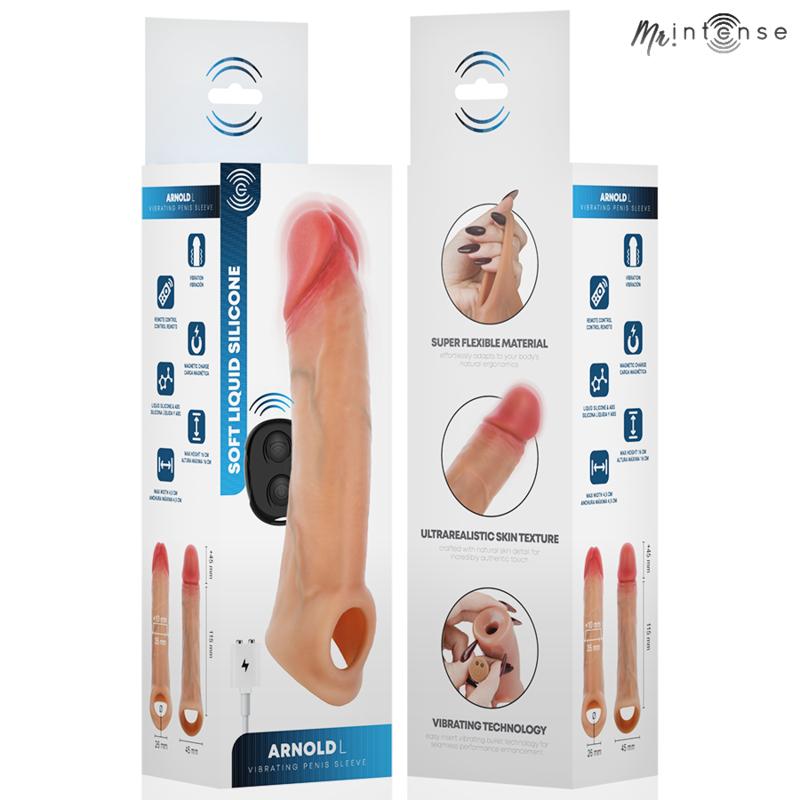 MR. INTENSE PENIS ACCESSORIES - MR INTENSE - ARNOLD L VIBRATOR SILICONE PENIS SLEEVE WITH REMOTE CONTROL 16 CM -O- 4.5 CM