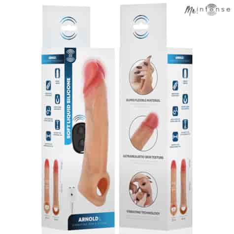 MR INTENSE - ARNOLD L VIBRATOR SILICONE PENIS SLEEVE WITH REMOTE CONTROL 16 CM -Ø- 4.5 CM