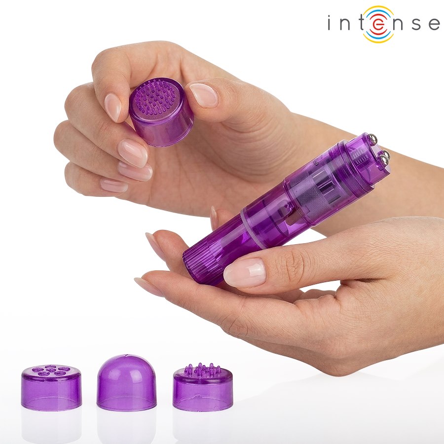 Intense Fun Toys - Intense - Kurt Mini Massager With 4 Interchangeable Heads Purple — zdjęcie 2
