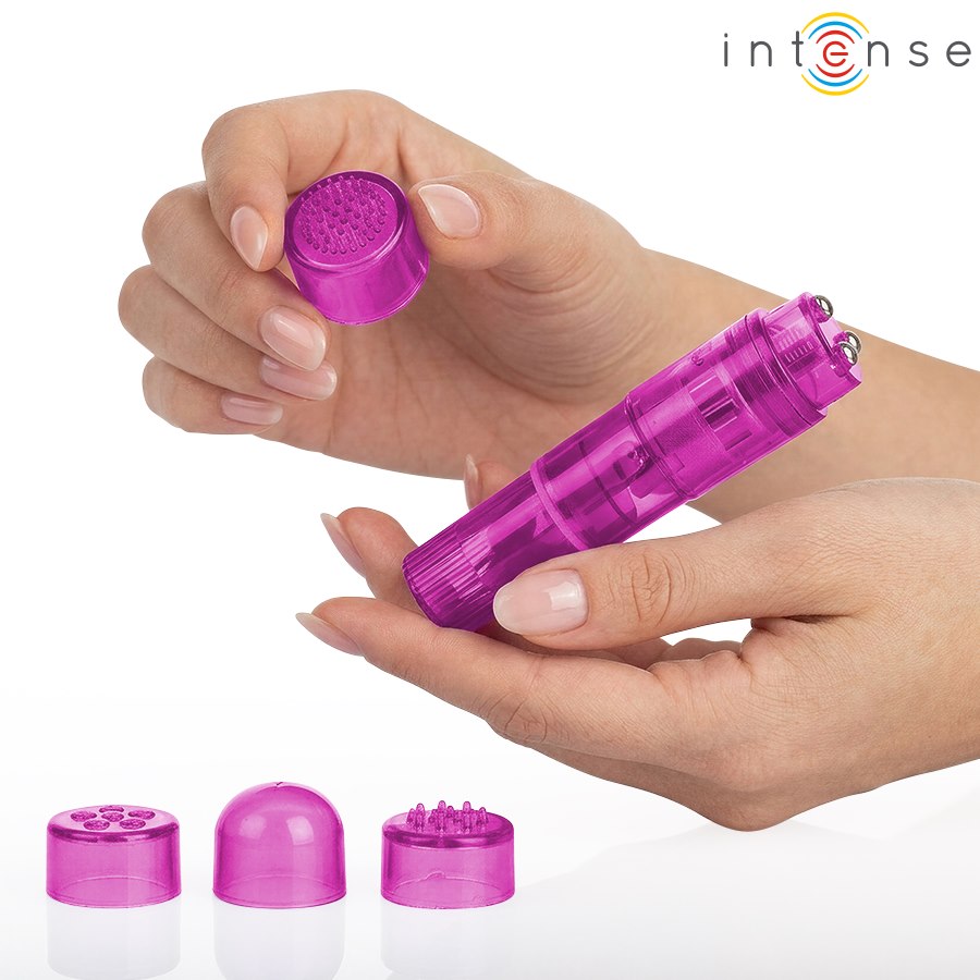 Intense Fun Toys - Intense - Kurt Mini Massager With 4 Interchangeable Heads Pink — zdjęcie 2