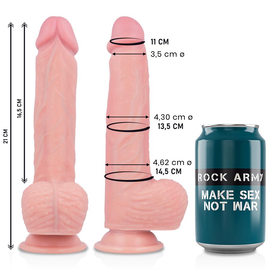 ROCKARMY - LIQUID SILICONE PREMIUM SPITFIRE REALISTIC 21 CM -O- 4.62 CM — zdjęcie 3