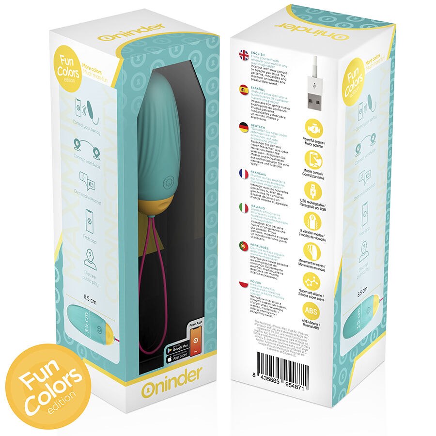 Oninder Cute - Love Pleasure Vibrating Egg - Rotating Silicone Gems - Free Global App — zdjęcie 3