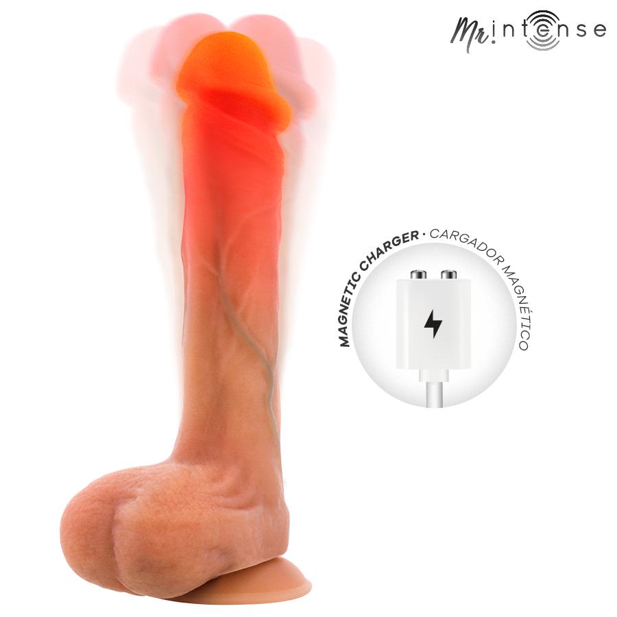 MR INTENSE - BRADLEY SILICONE VIBRATING DILDO WITH HEAT EFFECT AND REMOTE CONTROL 21 CM -Ø- 4.2 CM — zdjęcie 4