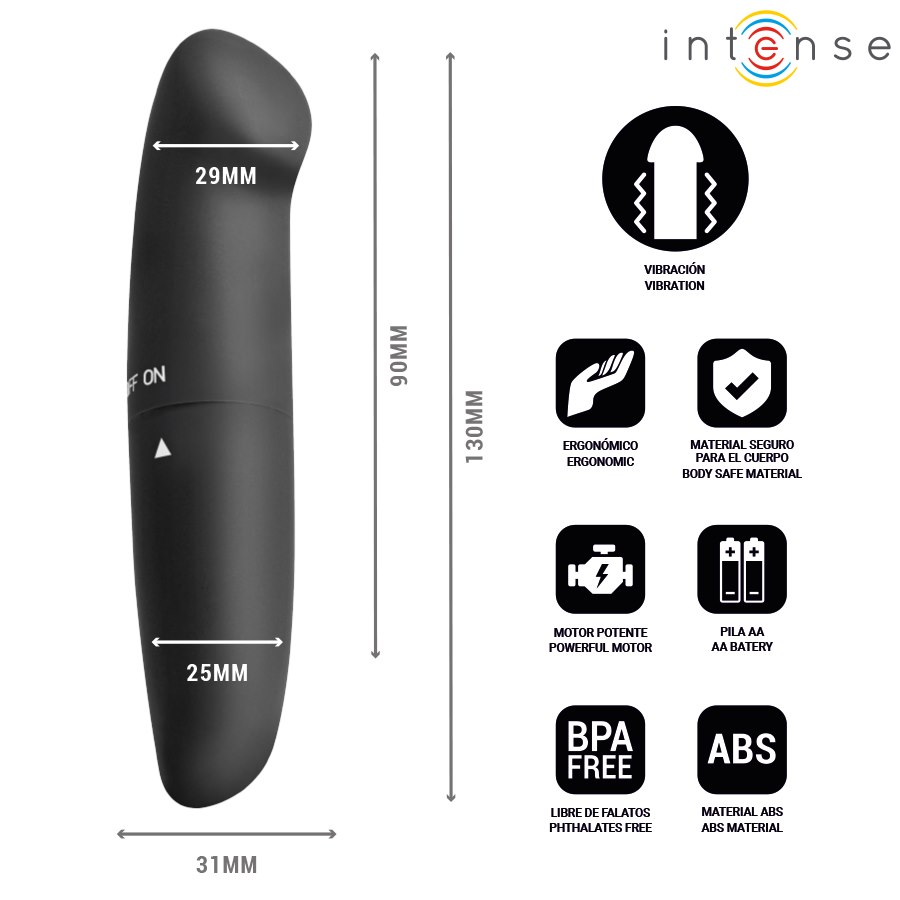 Intense Fun Toys - Intense - Phil G-Spot Vibrator Black 13 Cm — zdjęcie 3