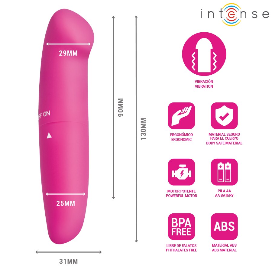 Intense Fun Toys - Intense - Phil G-Spot Vibrator Pink 13 Cm — zdjęcie 3