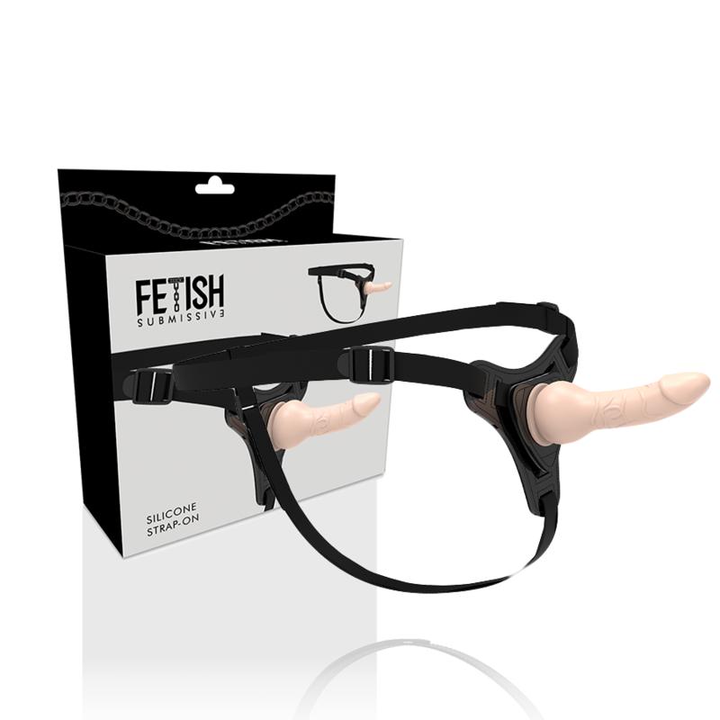 FETISH SUBMISSIVE HARNESS - FLESH REALISTIC SILICONE 16 CM — zdjęcie 4