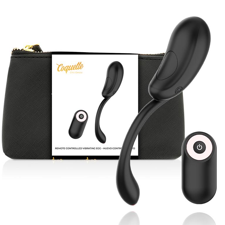 COQUETTE CHIC DESIRE - VIBRATING EGG REMOTE CONTROL RECHARGEABLE BLACK/ GOLD — zdjęcie 4