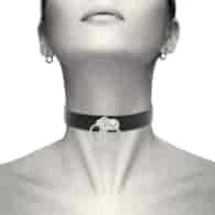 COQUETTE CHIC DESIRE - DOUBLE RING VEGAN LEATHER CHOKER
