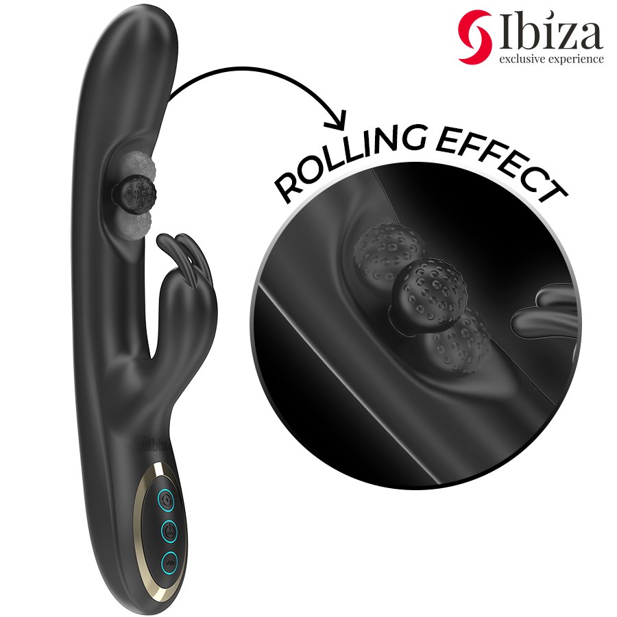 IBIZA - POWERFUL RABBIT VIBRATOR WITH MASSAGING ROLLING PEARL — zdjęcie 4