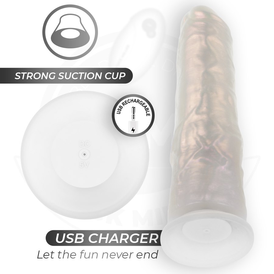 COCK MILLER - DILDO WITH SUCTION CUP, LIGHTS AND VIBRATION WITH REMOTE CONTROL WHITE 21.5 CM — zdjęcie 4