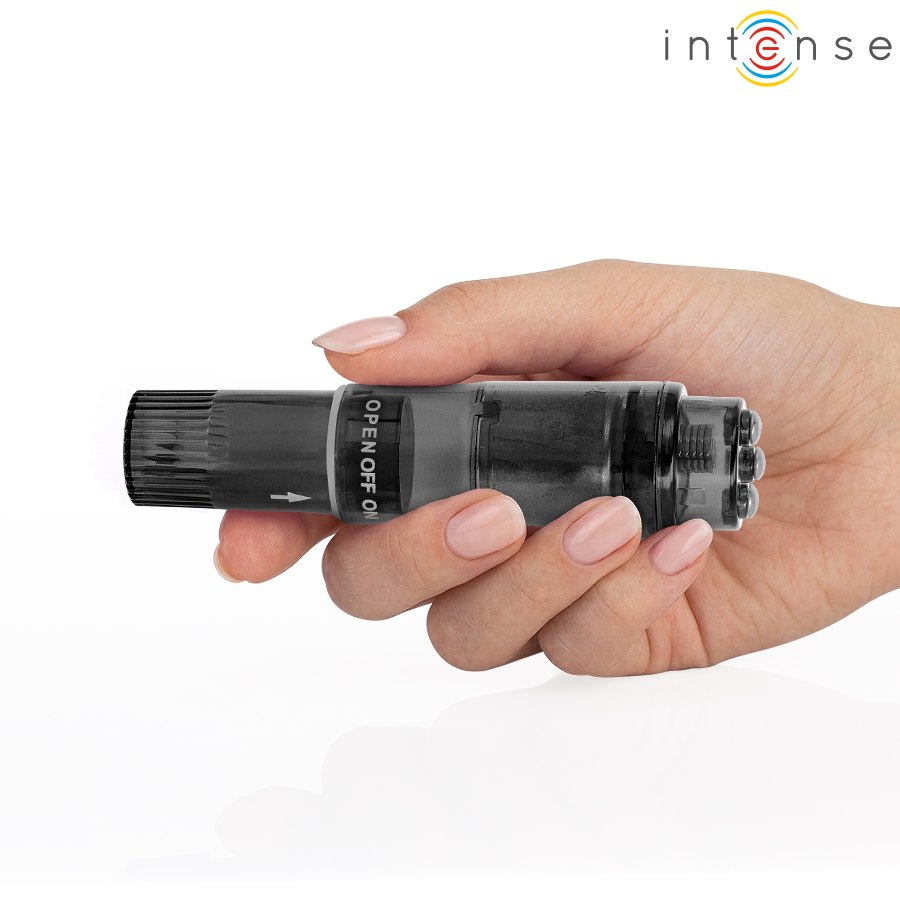 Intense Fun Toys - Intense - Kurt Mini Massager With 4 Interchangeable Heads Black — zdjęcie 4