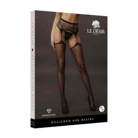 Suspender Rhinestone Pantyhose - One Size