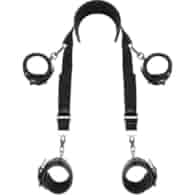 FETISH SUBMISSIVE - MASTER POSITION WITH 4 NOPRENE-LINED HANDCUFFS