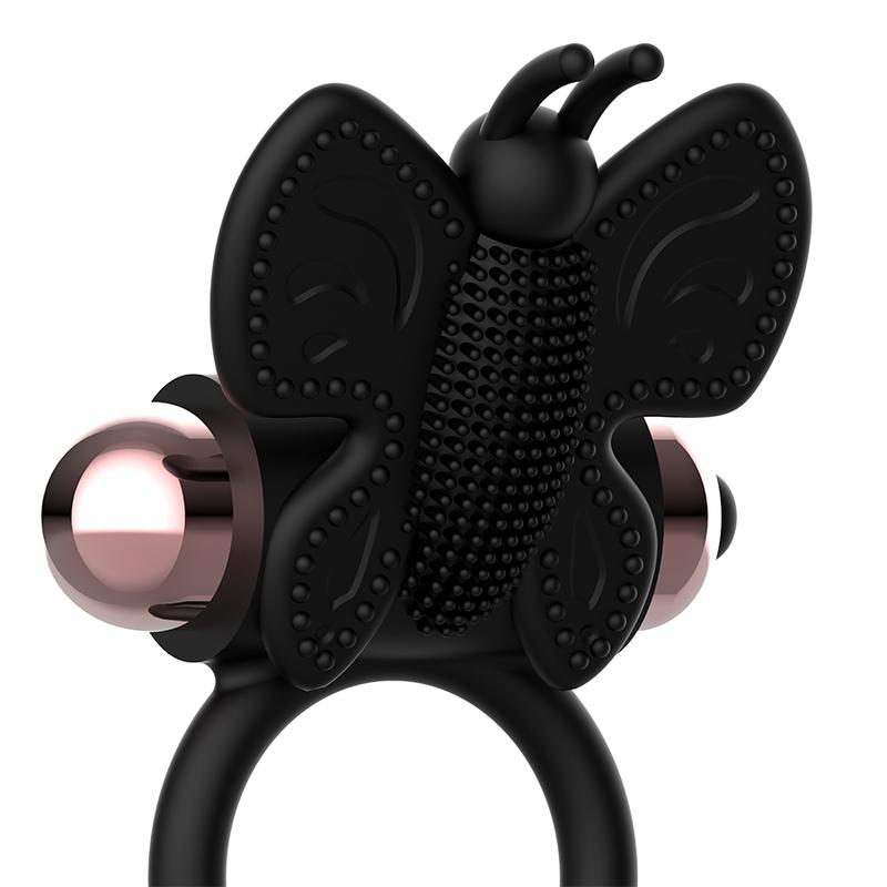 COQUETTE CHIC DESIRE - COCK RING BUTTERFLY WITH VIBRATOR BLACK/ GOLD — zdjęcie 5
