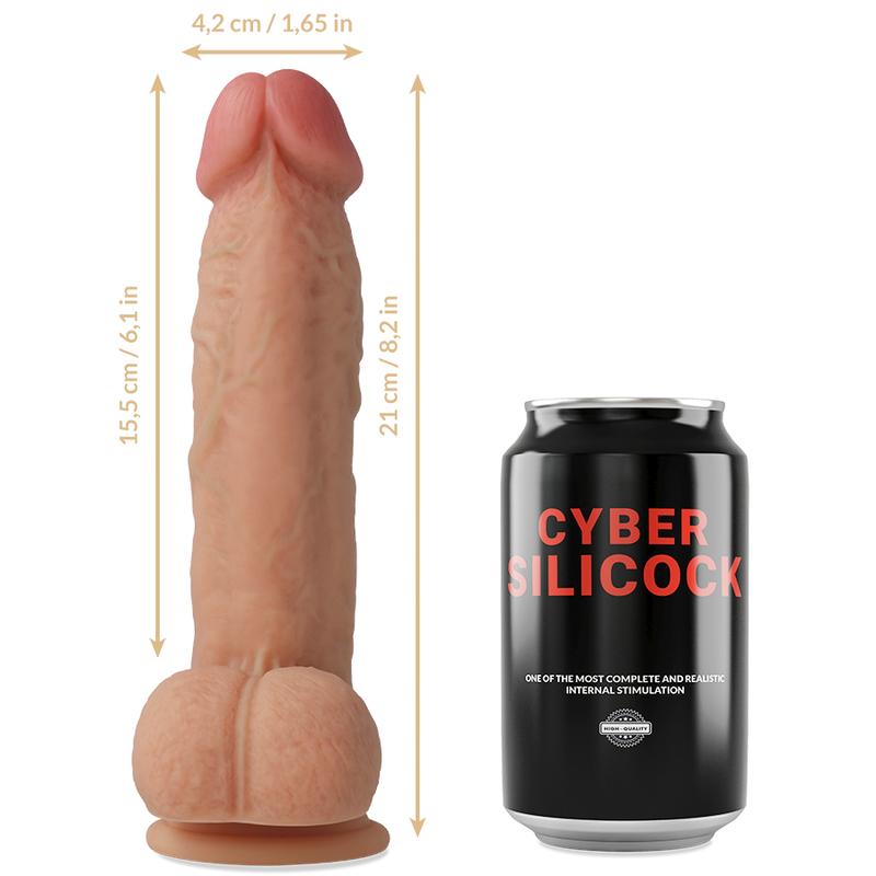 CYBER SILICOCK - STRAP-ON SAUL LIQUID SILICONE WITH 3 RINGS FREE 15.5 CM -O- 4.2 CM — zdjęcie 7