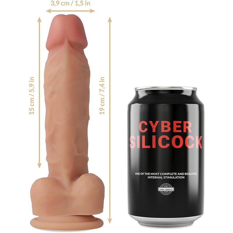 CYBER SILICOCK - STRAP-ON LIQUID SILICONE OLIVER WITH 3 RINGS FREE 19 CM -O- 3.9 CM — zdjęcie 7