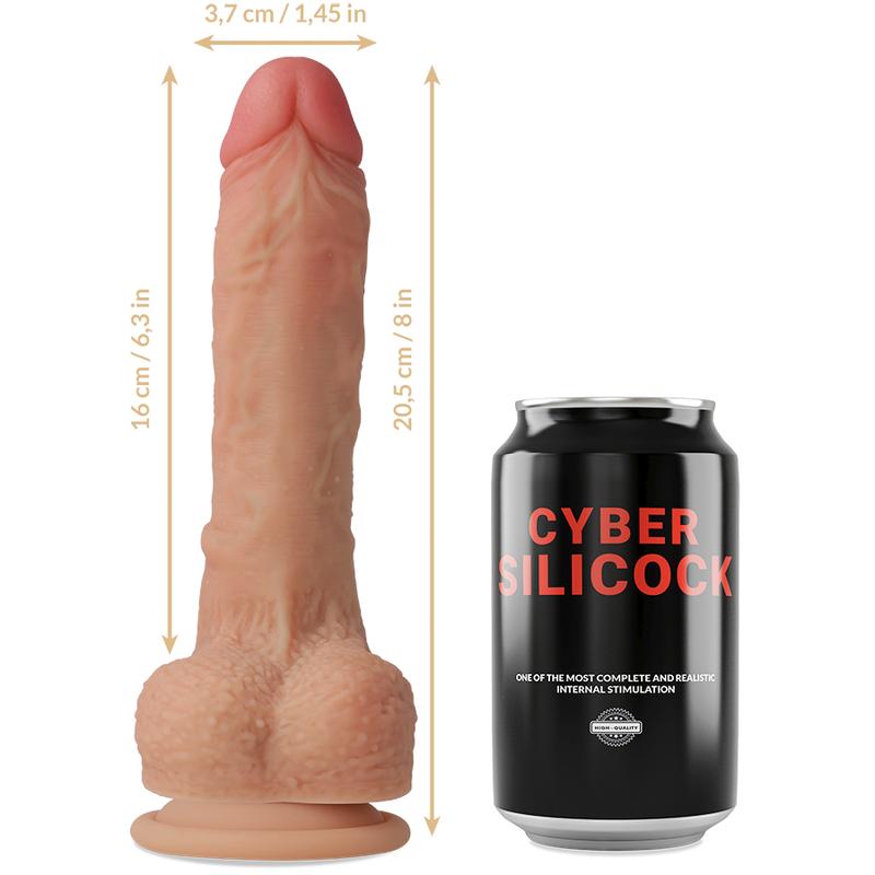 CYBER SILICOCK - STRAP-ON CONNOR LIQUID SILICONE WITH 3 RINGS FREE 20.5 CM -O- 3.7 CM — zdjęcie 7