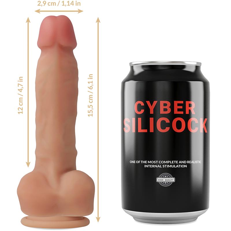 CYBER SILICOCK - STRAP-ON ANSEL WITH 3 RINGS FREE 15.5 CM -O- 2.9 CM — zdjęcie 7