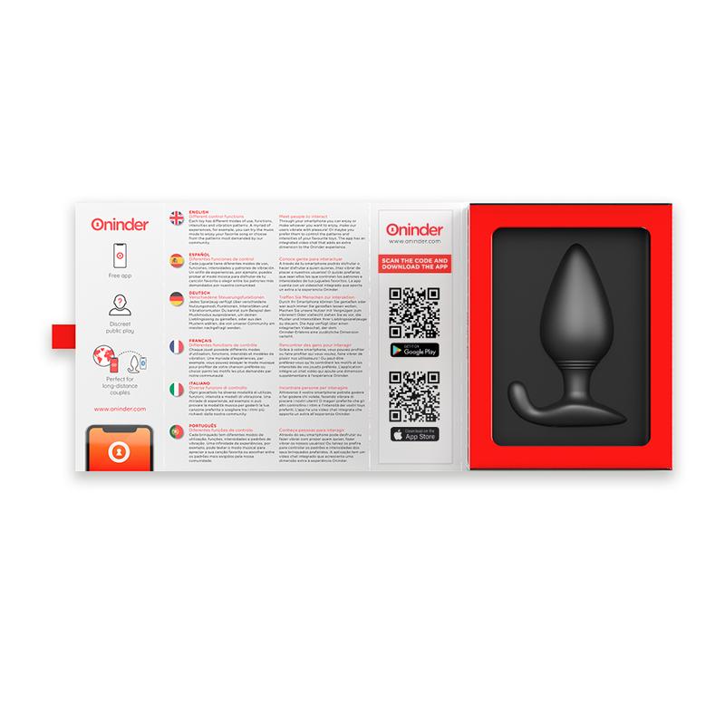 ONINDER - RIO VIBRATING ANAL PLUG BLACK - FREE APP — zdjęcie 5