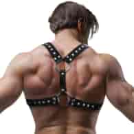 FETISH SUBMISSIVE ATTITUDE - MENS ECO-LEATHER CHEST HARNESS WITH STUDS