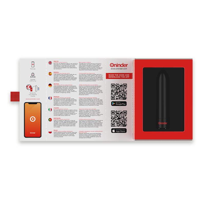 ONINDER - BERLIN BULLET VIBRATOR BLACK 9 MODES 8.5 X 2 CM - FREE APP — zdjęcie 5