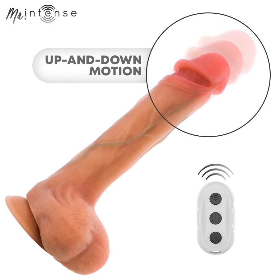 MR INTENSE - BRADLEY SILICONE VIBRATING DILDO WITH HEAT EFFECT AND REMOTE CONTROL 21 CM -Ø- 4.2 CM — zdjęcie 6