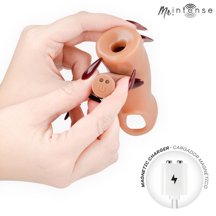 MR INTENSE - ARNOLD L VIBRATOR SILICONE PENIS SLEEVE WITH REMOTE CONTROL 16 CM -Ø- 4.5 CM — zdjęcie 5