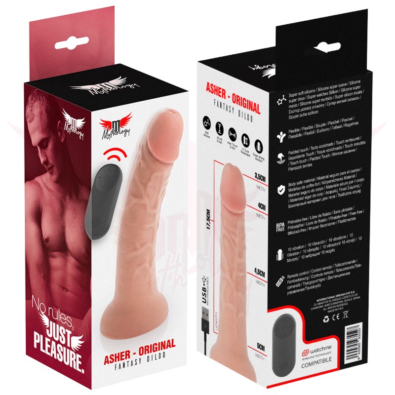 Mythology Fantasy Dildo - Mythology - Asher Original Dildo M - Vibrator + Remote Control With Watchme Wireless Technology — zdjęcie 7