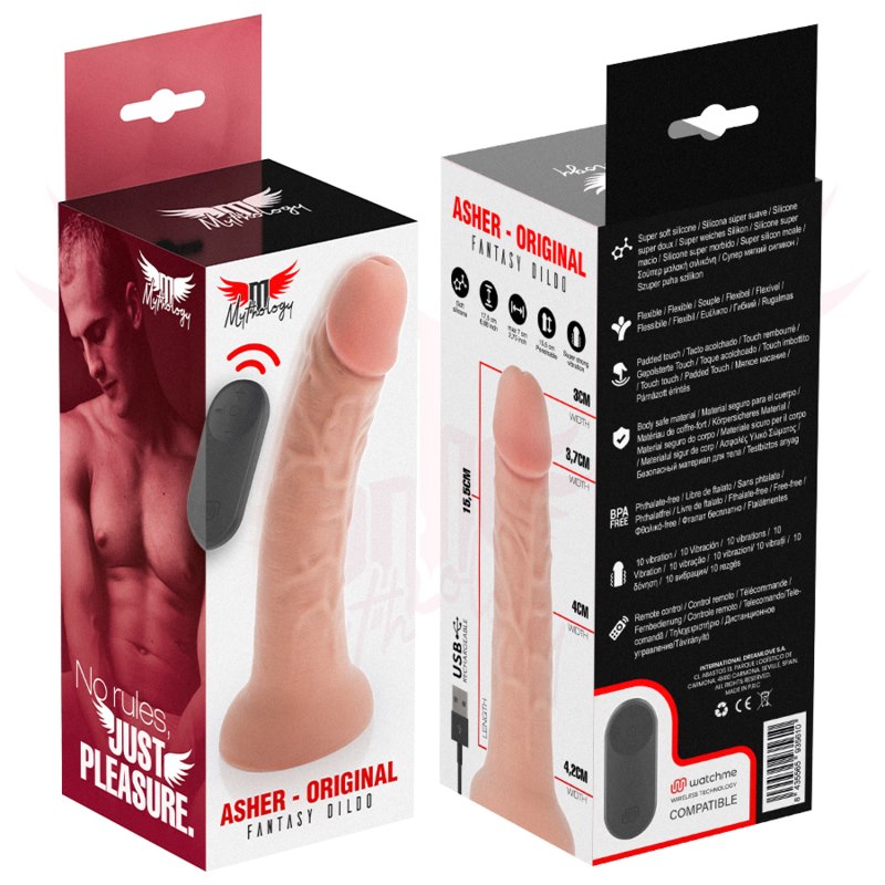 Mythology Fantasy Dildo - Mythology - Asher Original Dildo S - Vibrator + Remote Control With Watchme Wireless Technology — zdjęcie 7