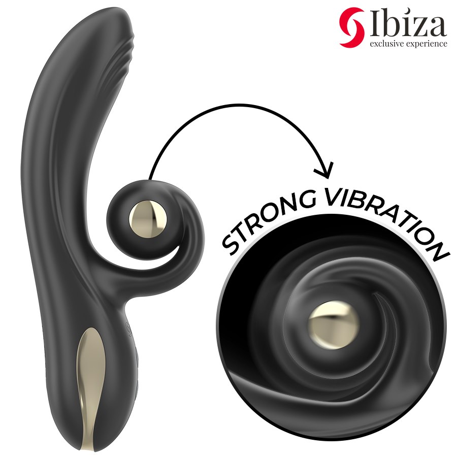 IBIZA - TWISTER VIBRATOR WITH CURVE STIMULATOR AND VIBRO-ROTATION — zdjęcie 5
