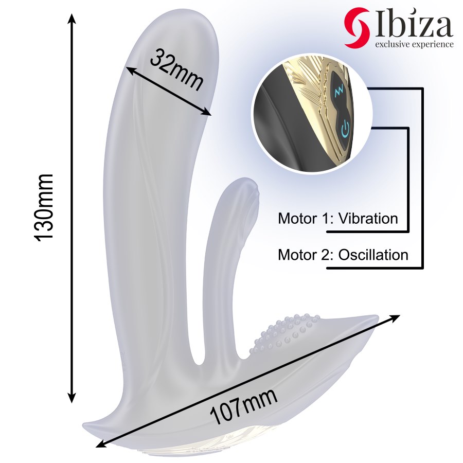 IBIZA - WEARABLE VIBRATOR WITH G-SPOT AND CLITORIS STIMULATION WITH REMOTE CONTROL — zdjęcie 5
