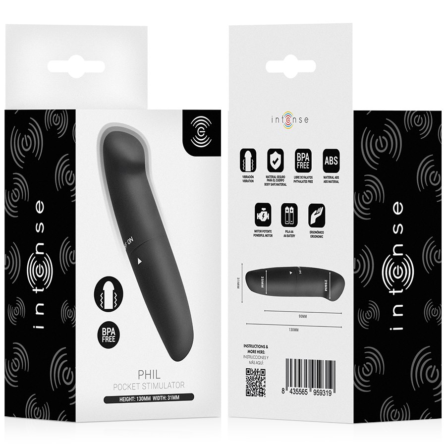 Intense Fun Toys - Intense - Phil G-Spot Vibrator Black 13 Cm — zdjęcie 5