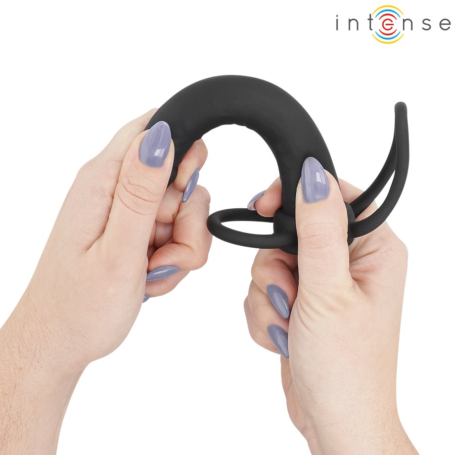 Intense For Him - Intense- Lucas Anal Dildo With Cock And Testicle Ring Silicone — zdjęcie 5
